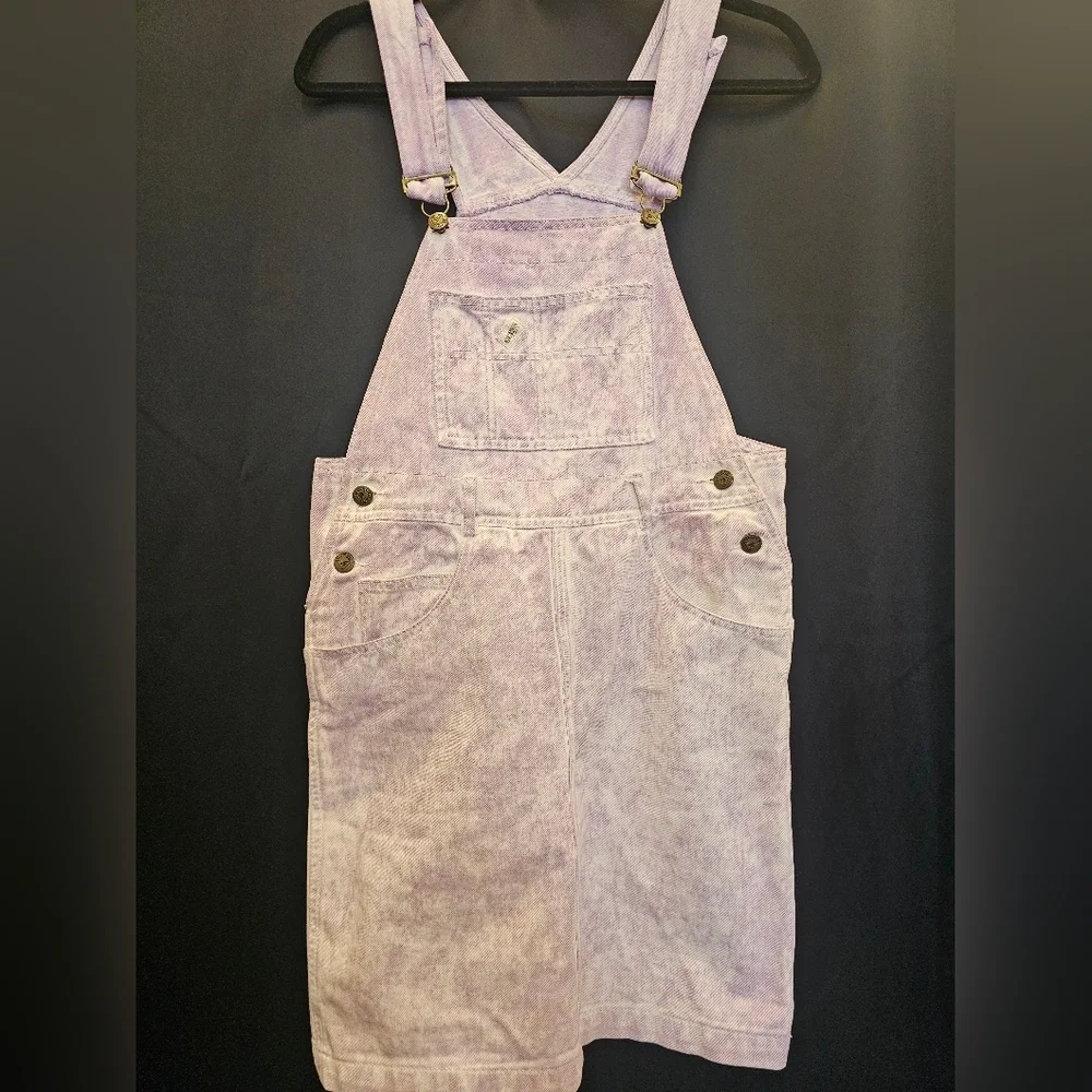 Purple, Demin, Midi, Dress, 90s, 2000s, vintage, retro, y2k, School, Overalls